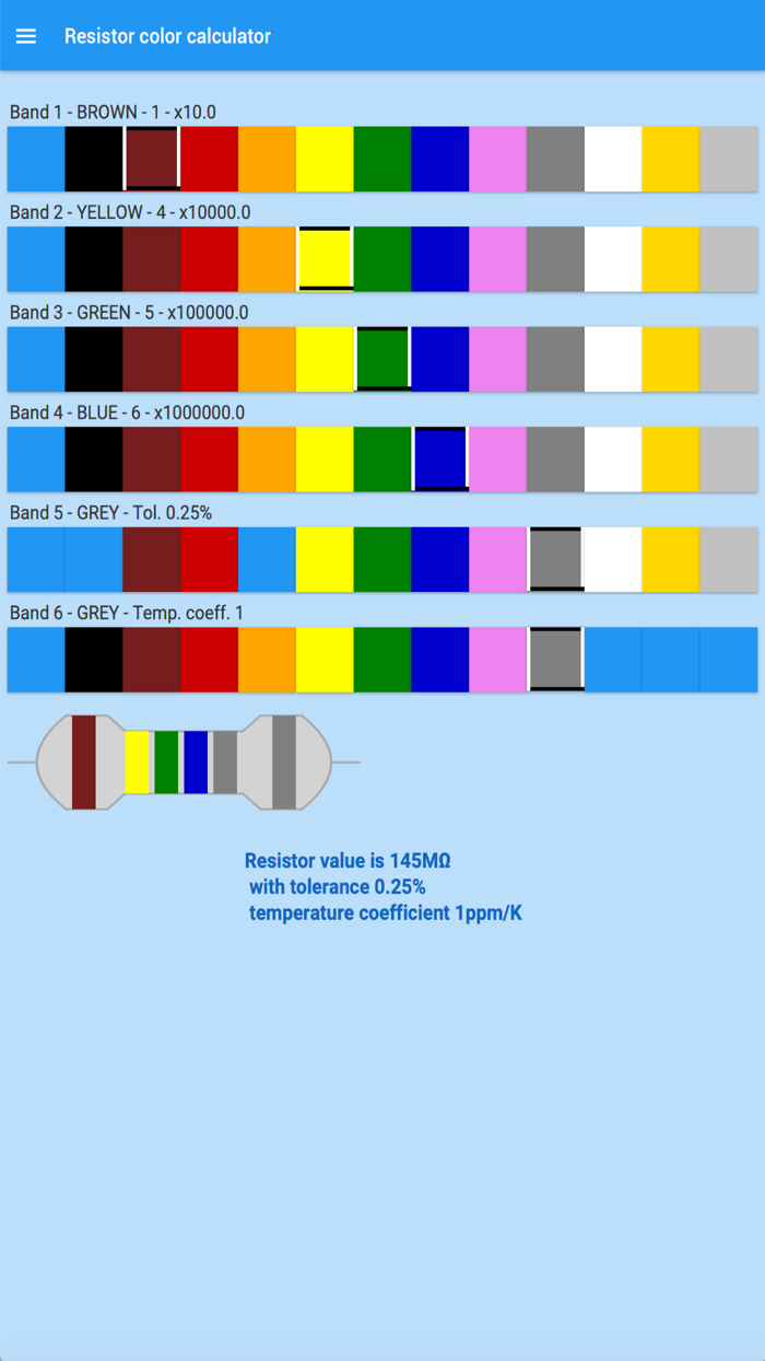 Gluon Resistor Calculator