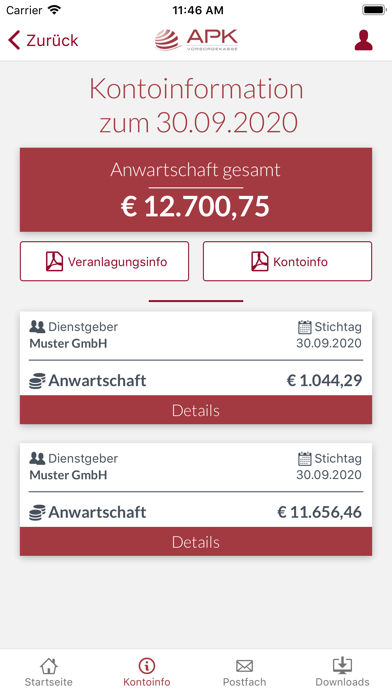 APK Vorsorgekasse Screenshot