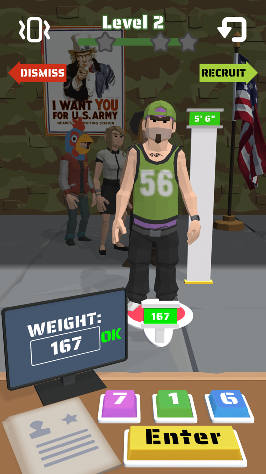 #3. Army Recruiter Simulator (iOS) By: LIPSAR STUDIO, OOO