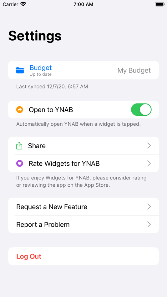 #4. Widgets for YNAB (iOS) 由: Nathan Armstrong
