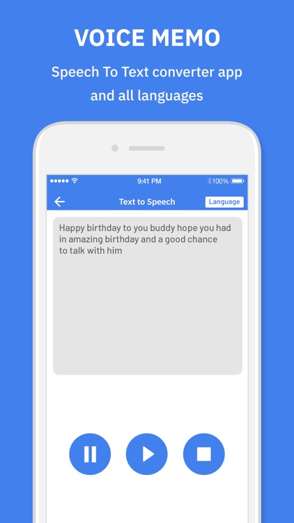 Voice Memo : Text To Speech