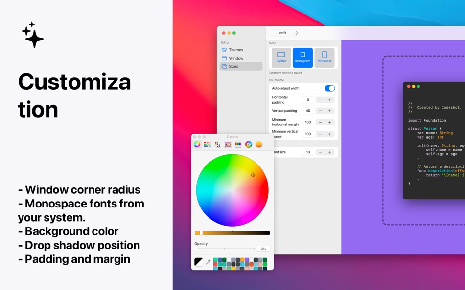 #2. Codeshot (macOS) By: Sarun Wongpatcharapakorn