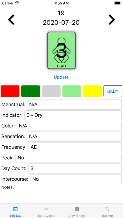 NFP Fertility Charting screenshot 3