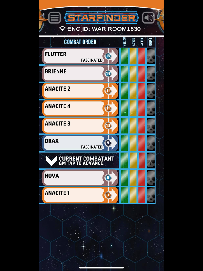 Starfinder Combat Tracker