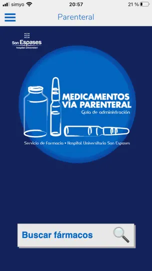 Captura de pantalla de Medicamentos Vía Parenteral en iPhone 1