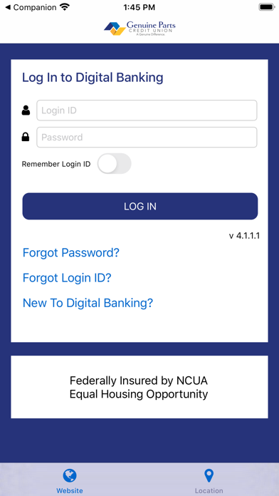 Genuine Parts Credit Union Screenshot