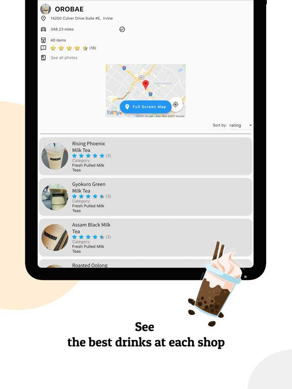 Bubble -- boba finder iPad screenshot 9 - Food & Drink app