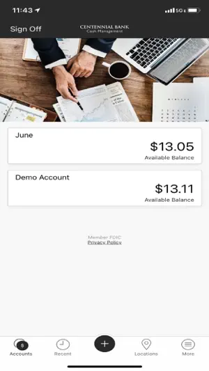 Centennial Bank Cash Mgmt screenshot 2