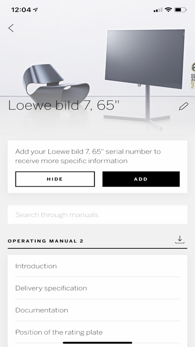 my Loewe Screenshot