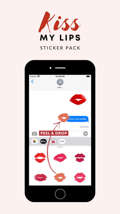 Kiss my lips stickers Screenshot