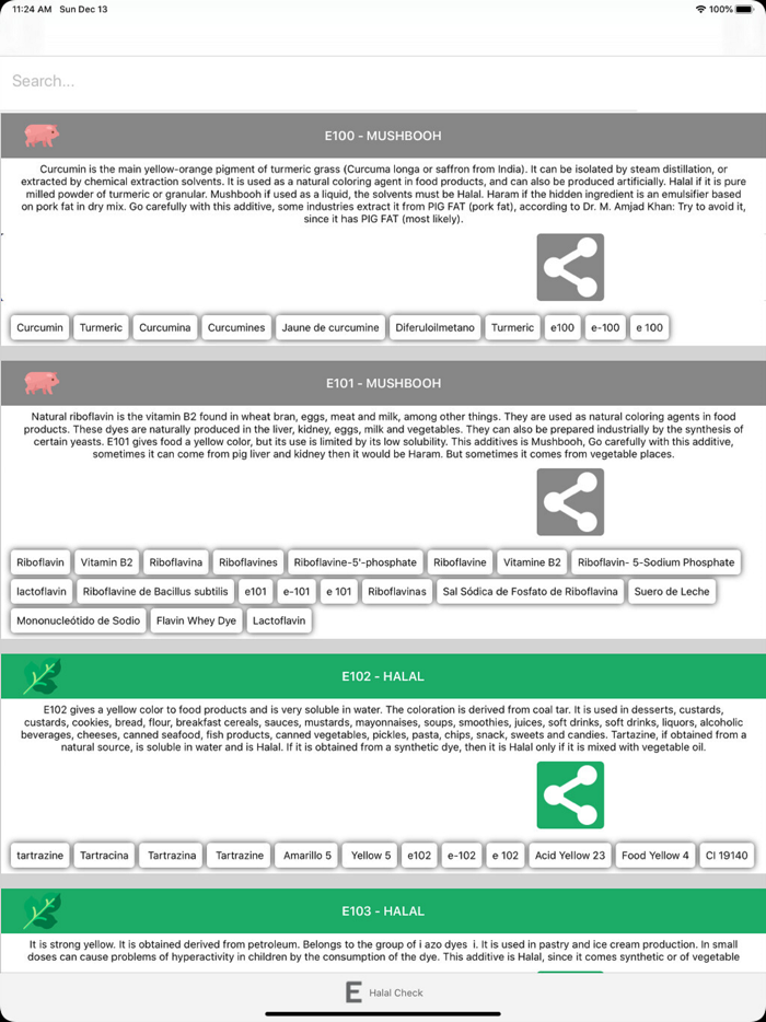 Halal Check E-Numbers