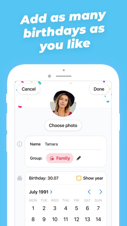 Birthday Countdown & Reminders