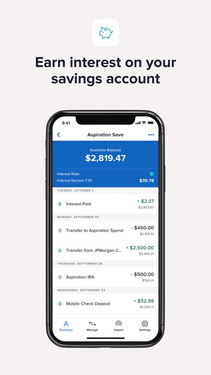 Aspiration Spend, Save, Invest screenshot-4