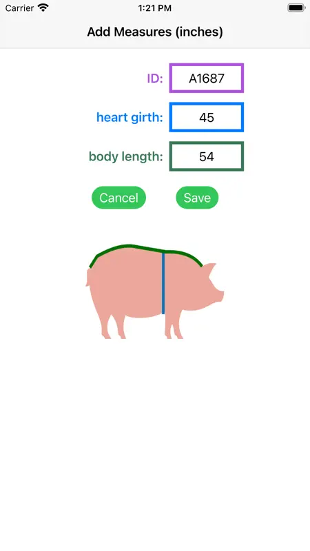 Pig Weight Estimator screenshot 2 of 6