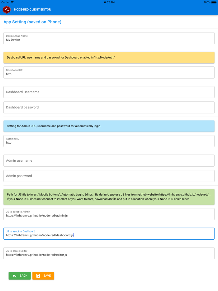 Node-RED Client Editor