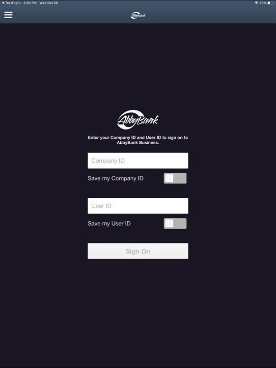 AbbyBank Business for iPad