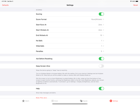 Clicket™ Umpire iPad screenshot 10 - Sports app