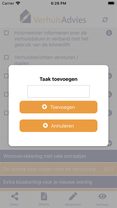 VerhuisAdvies Screenshot