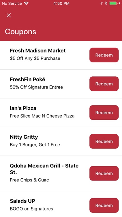 Red Card Meal Plan - Madison Screenshot