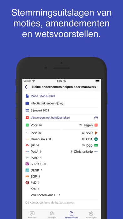 Politiek App Screenshot