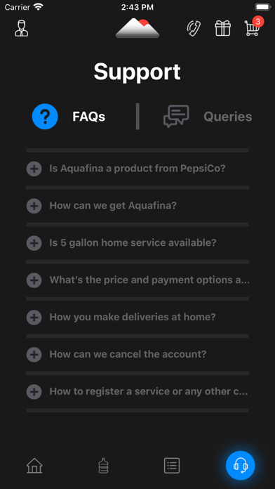 Aquafina Bulk Delivery Screenshot