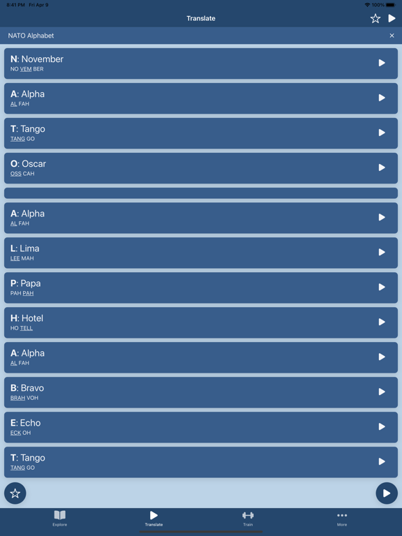 Screenshot #5 pour Learn NATO Phonetic Alphabet