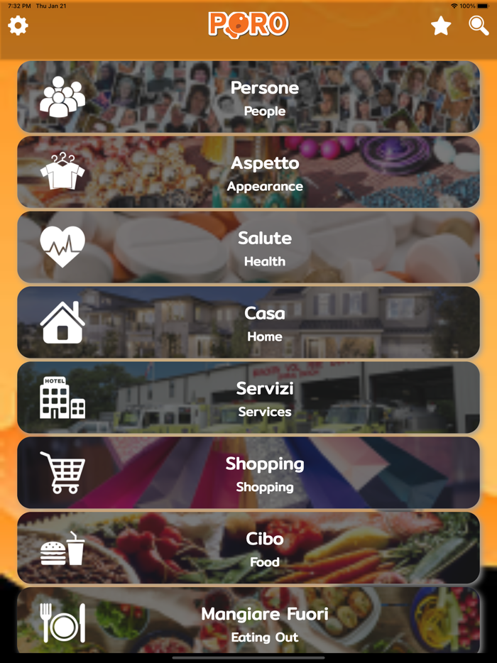 PORO - Italian Vocabulary