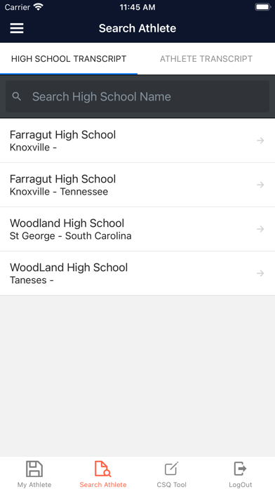 Collegiate Sports Qualifier Screenshot
