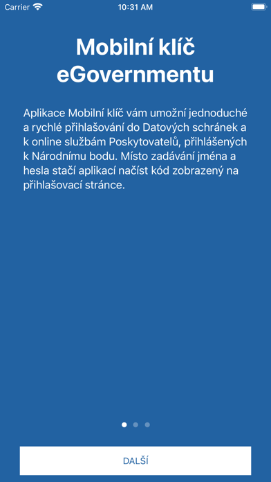Mobilní klíč eGovernmentu Screenshot
