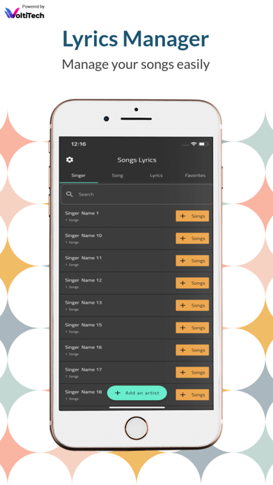 Songs Lyrics Manager Screenshot