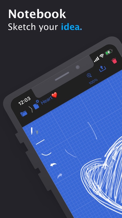 Blue Sketch - Handwritten note