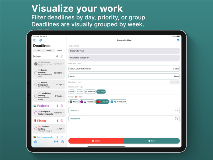 Deadlines Priority To-do List
