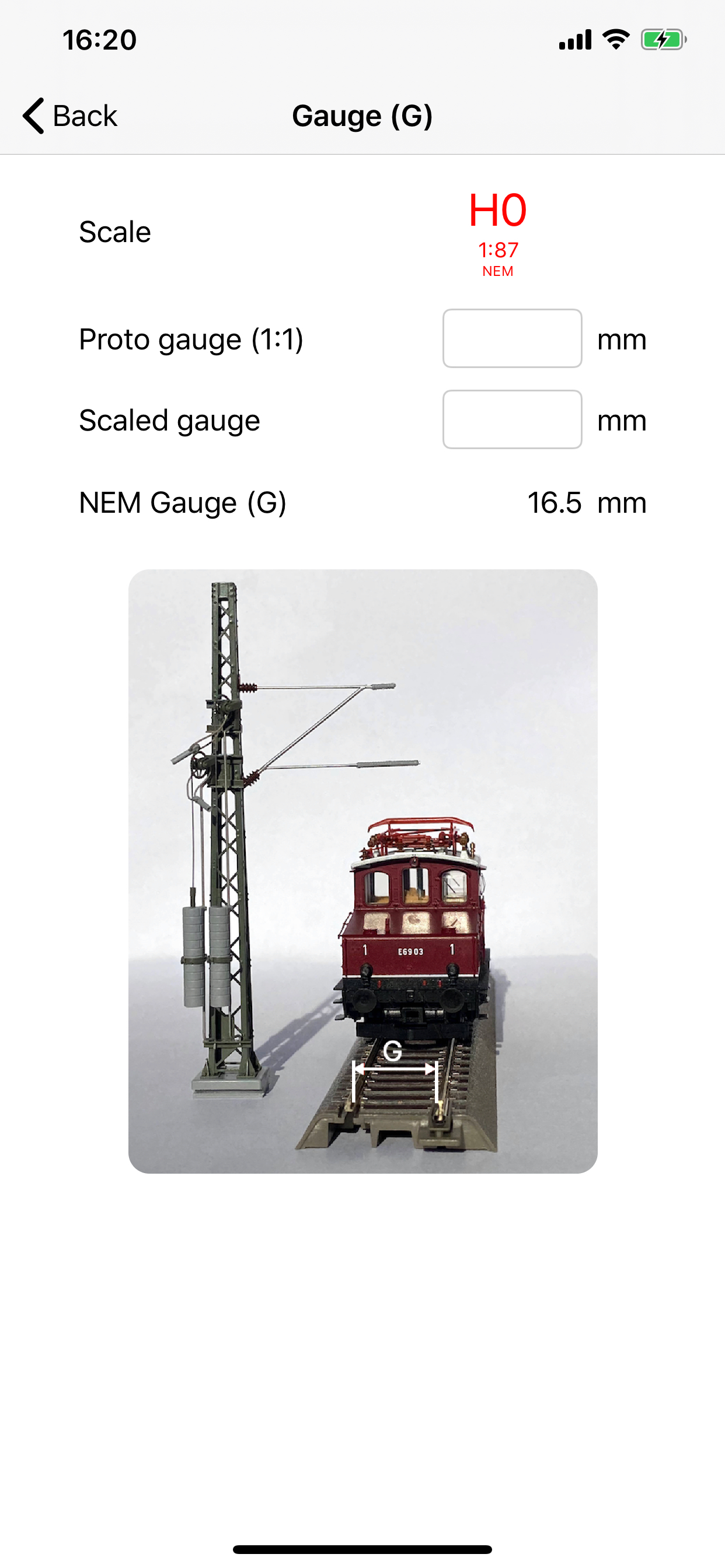 Model Railway Calculator