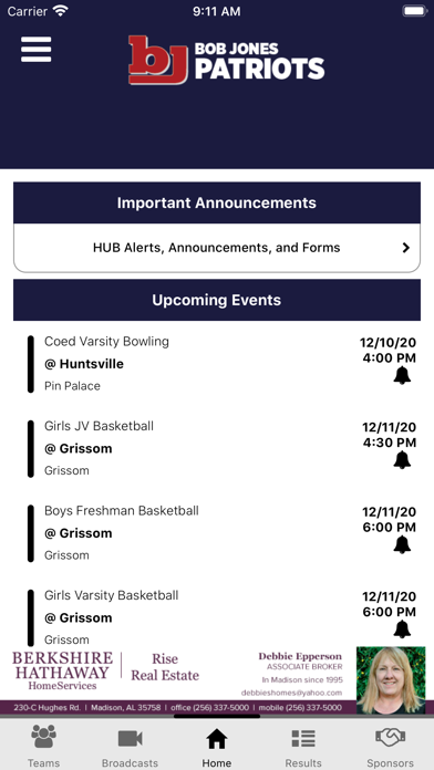 Bob Jones Patriots Athletics Screenshot