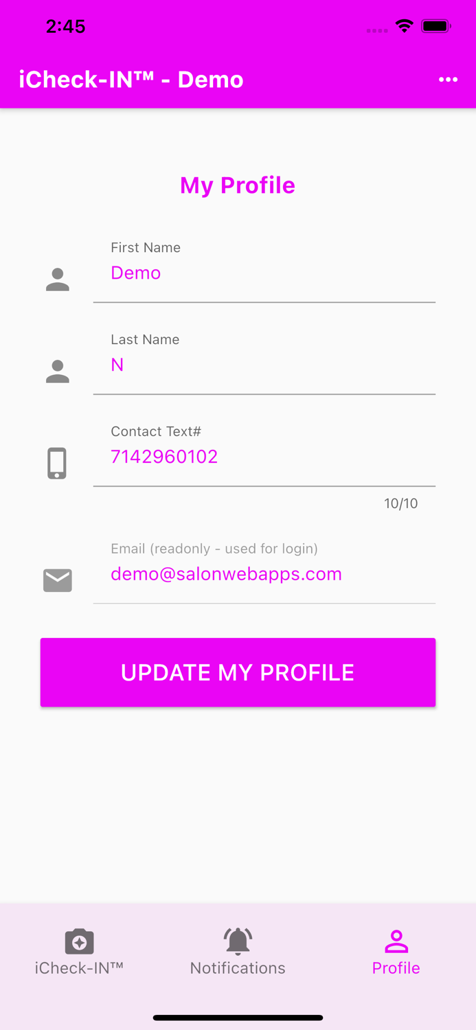 iCheck-IN for Clients