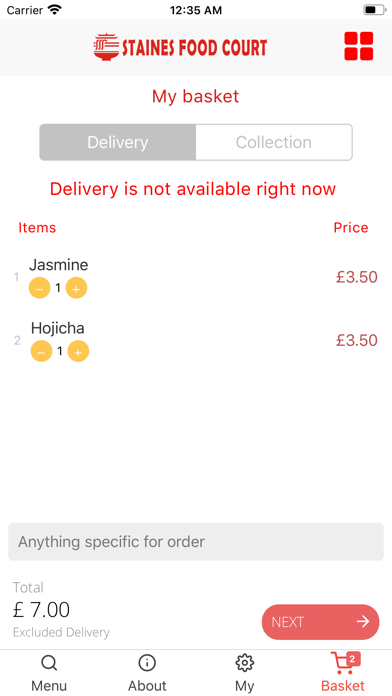 Staines Food Court App Screenshot