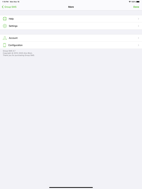 Groep SMS Lite iPad app afbeelding 4