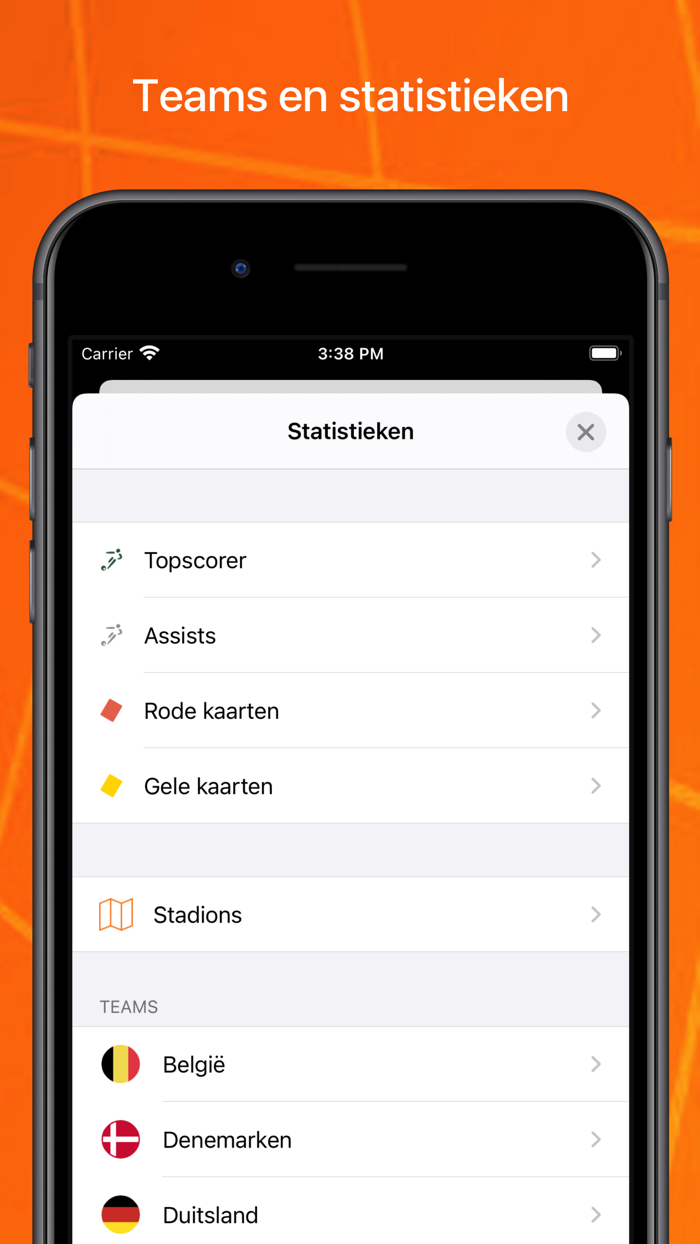 Oranje - alle wedstrijden