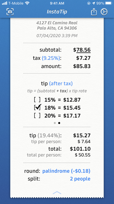 Screenshot #3 pour InstaTip: Smart Tip Calculator