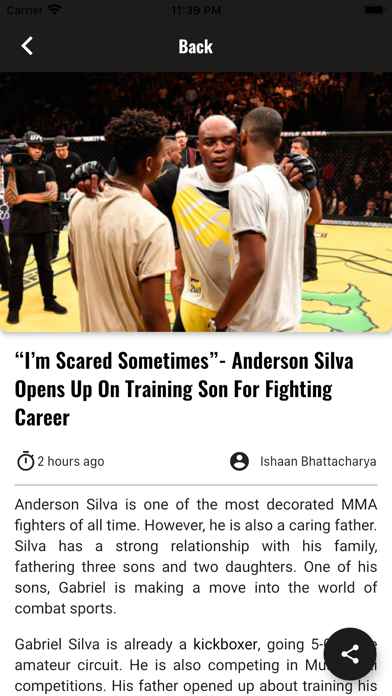 MMA Fans: Live News Screenshot