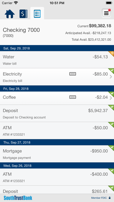 SouthTrust Bank Business Screenshot