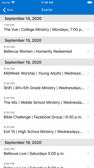 Bellevue Baptist, Memphis, TN Screenshot