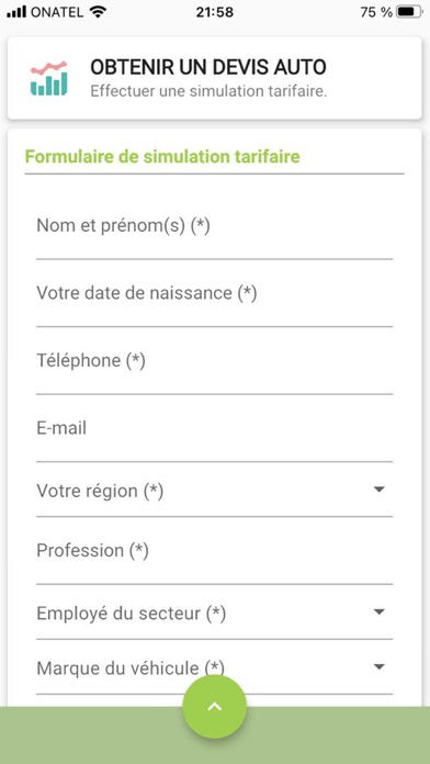 Générale des assurances Screenshot