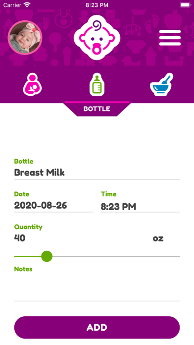 Breastfeeding Baby Tracker Screenshot