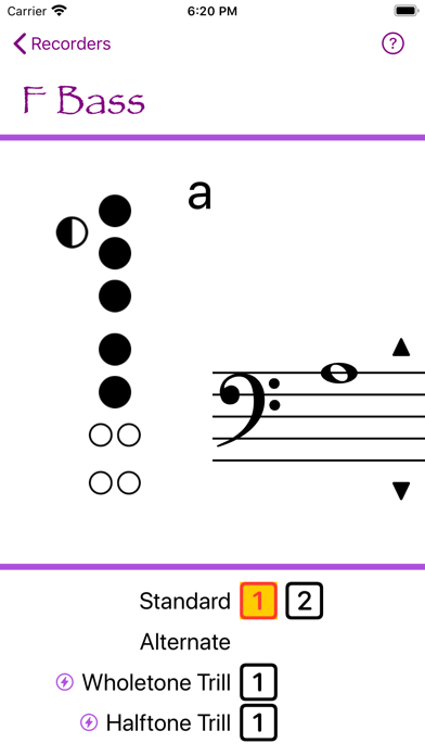 Recorder Fingering Screenshot