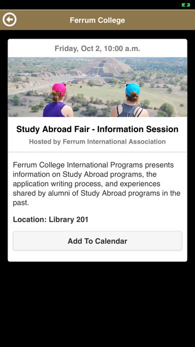 Panther Connect-Ferrum College Screenshot
