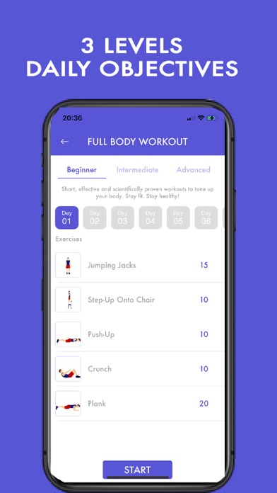30 Day Fitness Workouts Home Screenshot