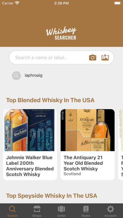 WhiskeySearcher Screenshot