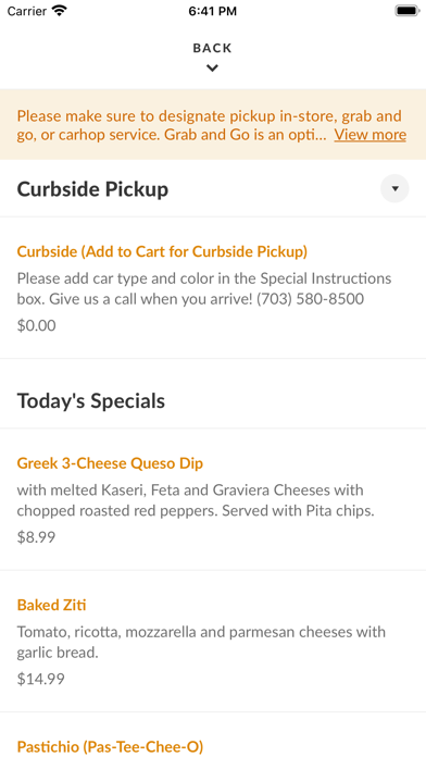 Giorgio's Family Restaurant Screenshot
