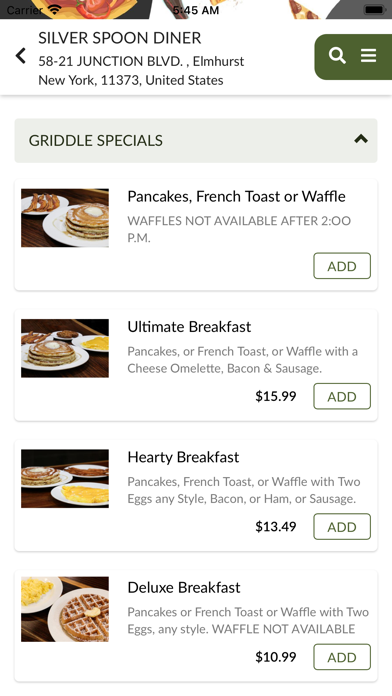 Silver Spoon Diner - NY Screenshot